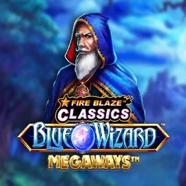 Fire Blaze Blue Wizard Megaways slot icon by Rarestone Gaming, available at Cazeus Casino
